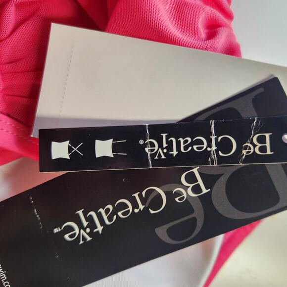 New Be Creative Tankini Swimsuit Top Size 12 Pink, Ruched, Adjustable Straps - Picture 4 of 5